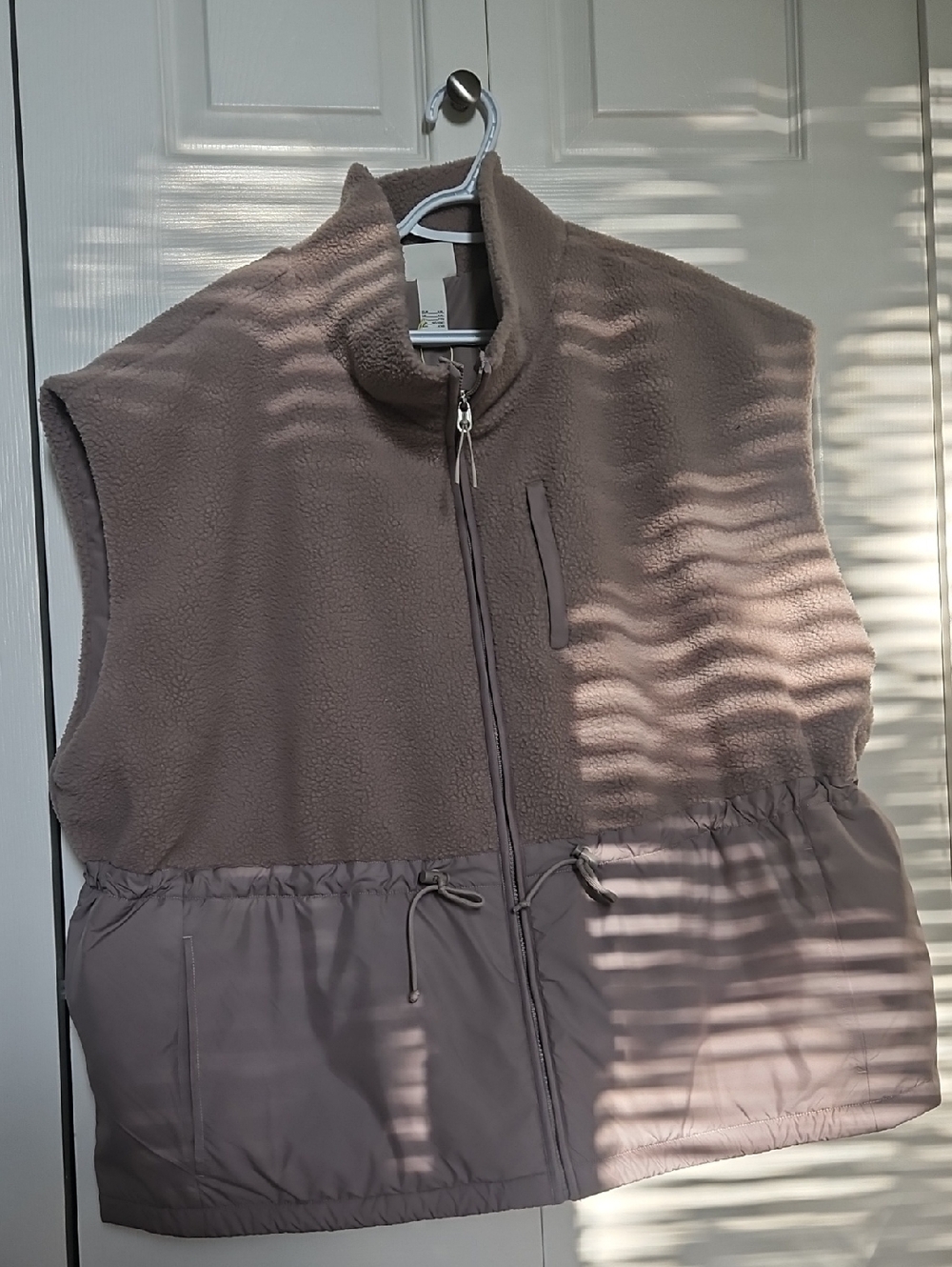 H&M Taupe/Fawn Fleece-Trim Vest